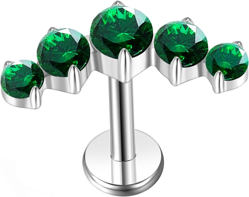 TOMIDES G23 Titanium Flat Back Earrings Studs 18g 16g F136 Implant Grade Titanium Labrets Press Fit Threadless Push In Dainty Cartilage Helix Conch Lobe Lip Tragus Piercing Jewelry - Image 1